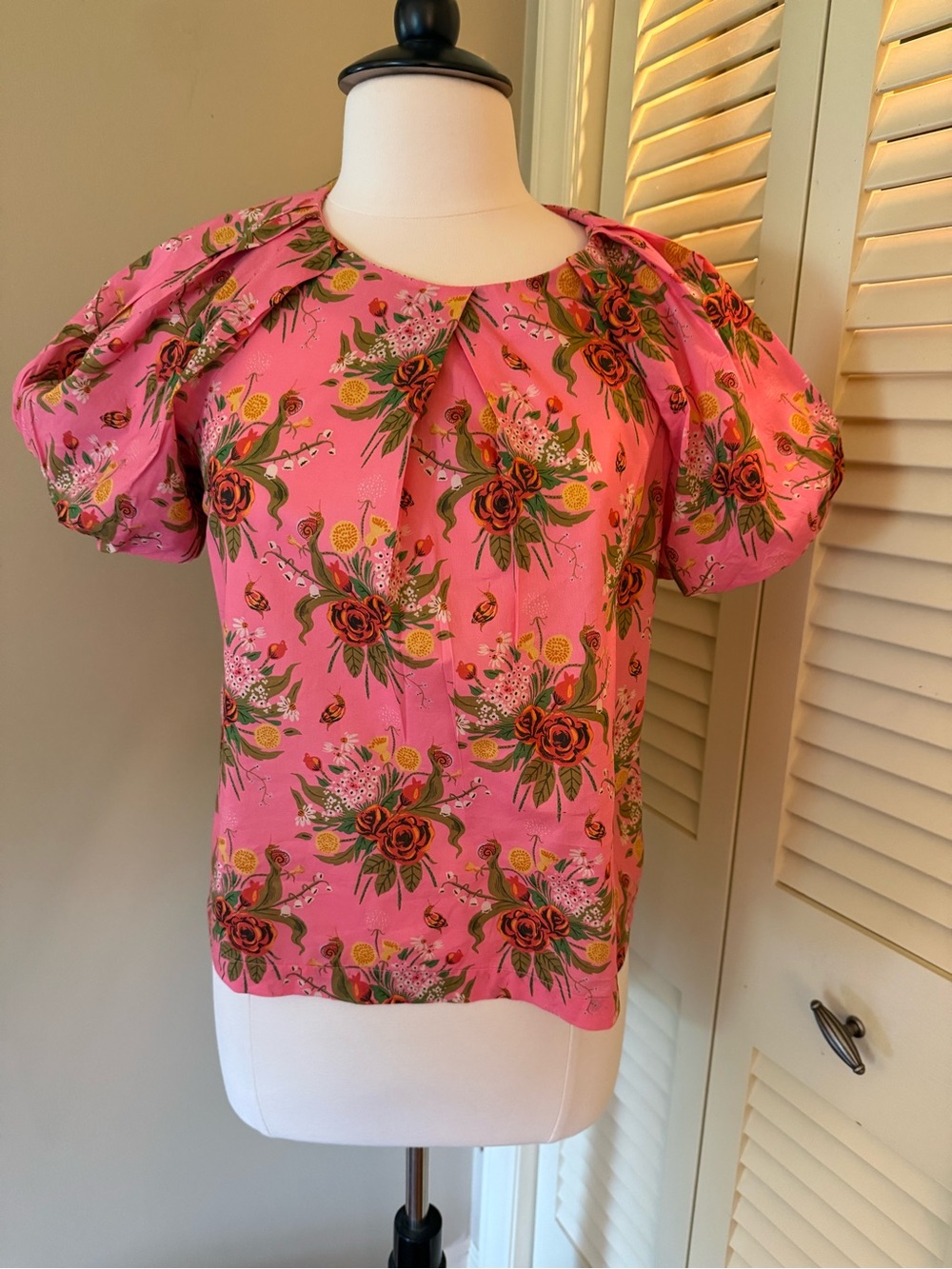 ivy jane Pink Floral Puff Sleeve Blouse